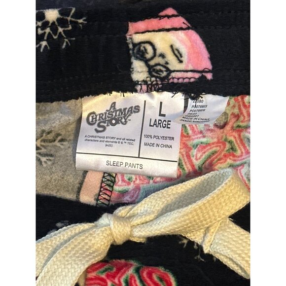 Men's A Christmas Story Fleece Pajama Pants, Black, Size L, NWT - Picture 2 of 3